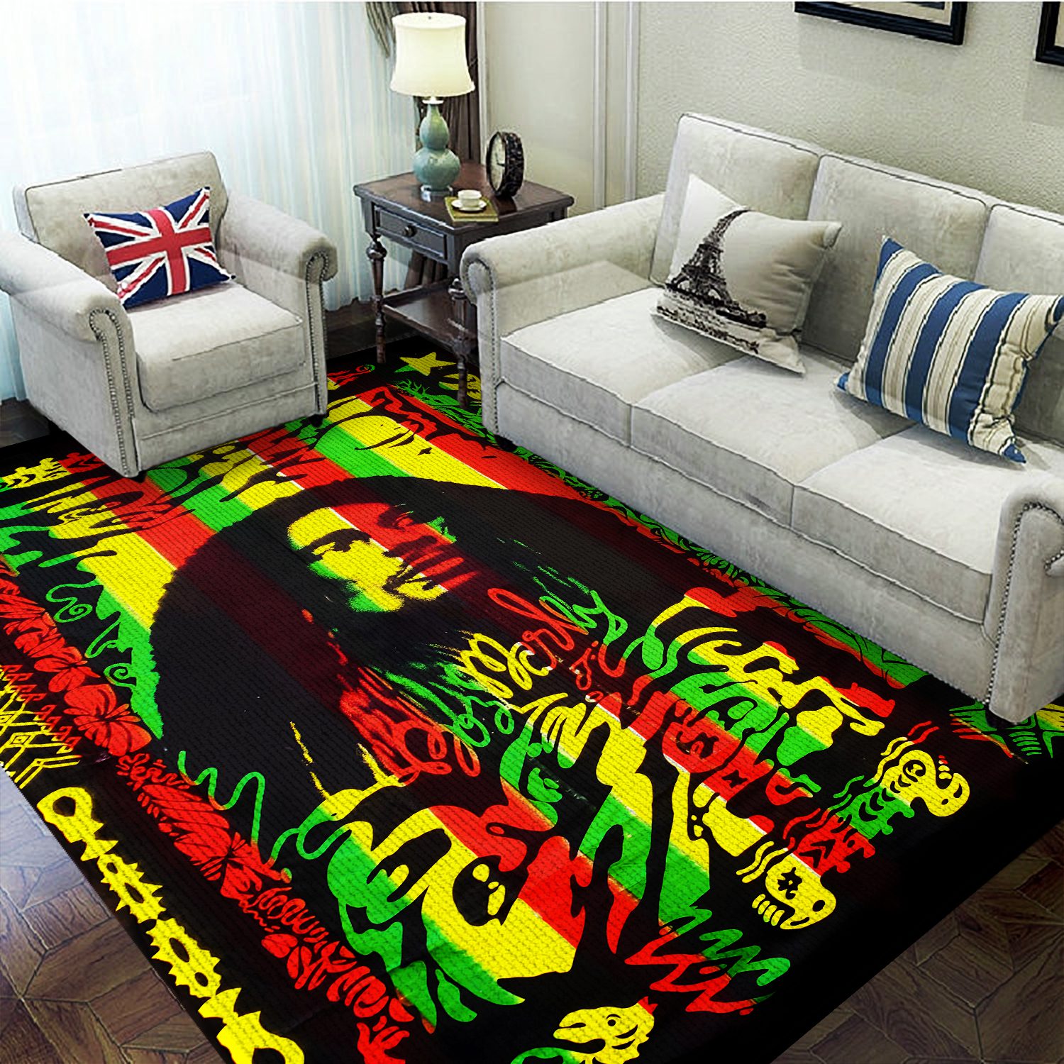 Bob-Marley-Rectangular-Rug-Floor-Decor-GRR1095 Bob Marley Rectangular Rug Floor Decor GRR1095
