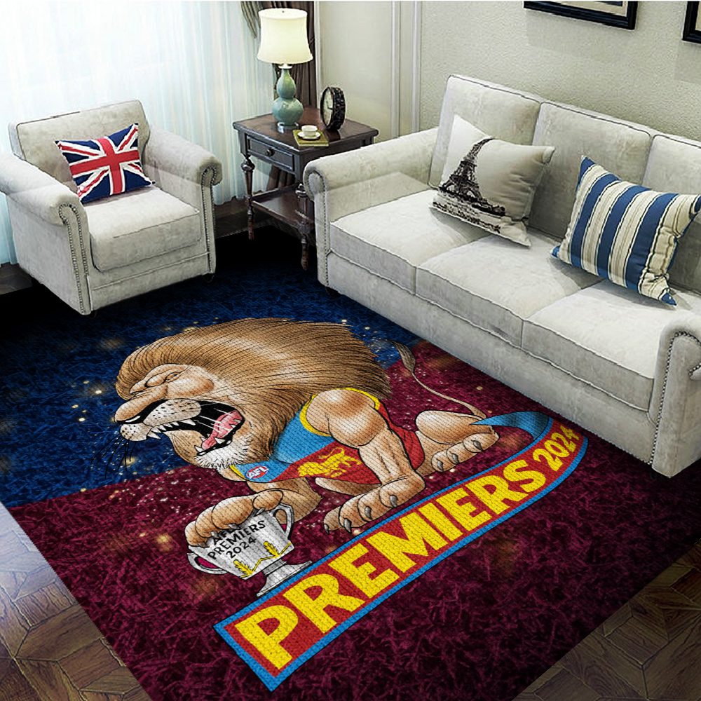 Brisbane-Lions-Rectangular-Rug-Floor-Decor-GRR1066 Brisbane Lions Rectangular Rug Floor Decor GRR1066