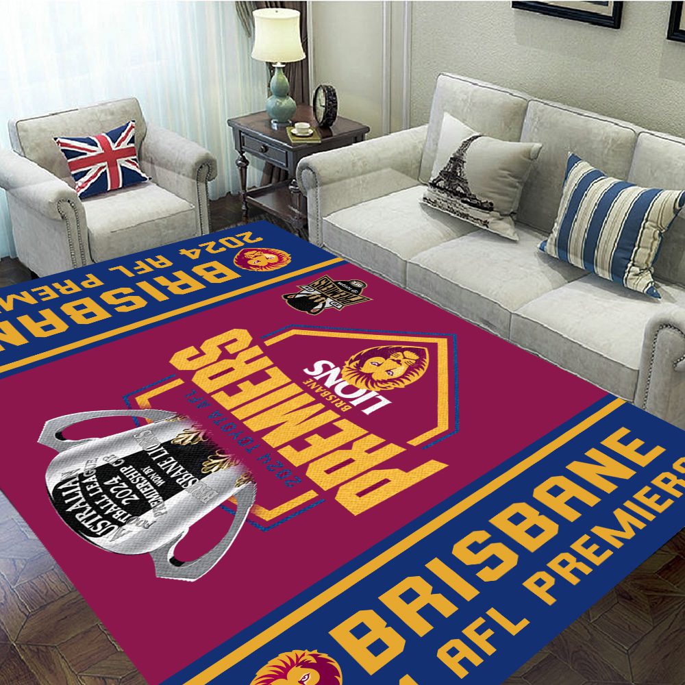 Brisbane-Lions-Rectangular-Rug-Floor-Decor-GRR1067 Brisbane Lions Rectangular Rug Floor Decor GRR1067