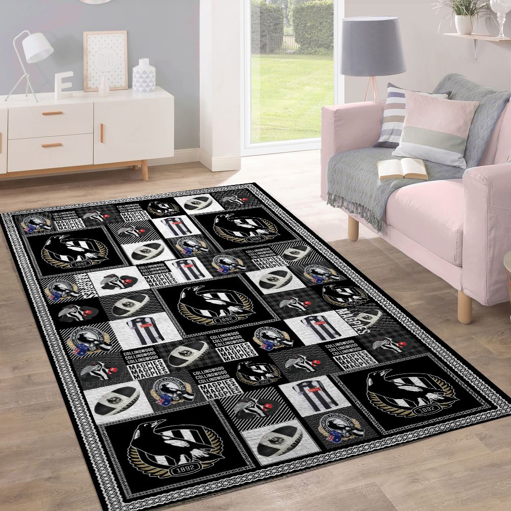 Collingwood-FC-Rectangular-Rug-Floor-Decor-GRR1149 Collingwood FC Rectangular Rug Floor Decor GRR1149