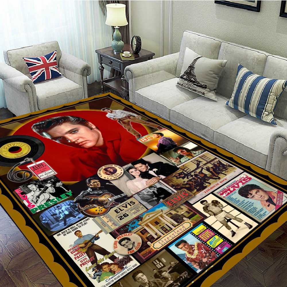 Elvis-Presley-Rectangular-Rug-Floor-Decor-GRR1060 Elvis Presley Rectangular Rug Floor Decor GRR1060
