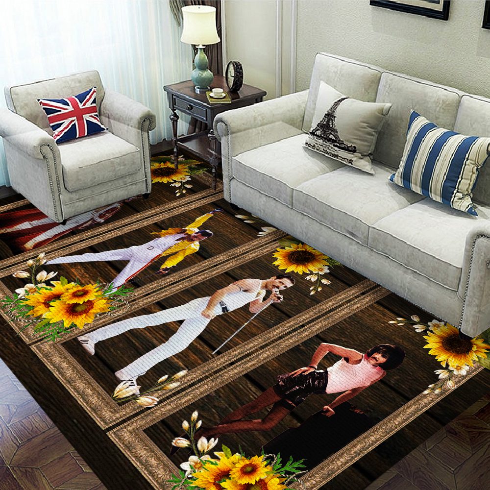 Freddie-Mercury-Rectangular-Rug-Floor-Decor-GRR1087 Freddie Mercury Rectangular Rug Floor Decor GRR1087