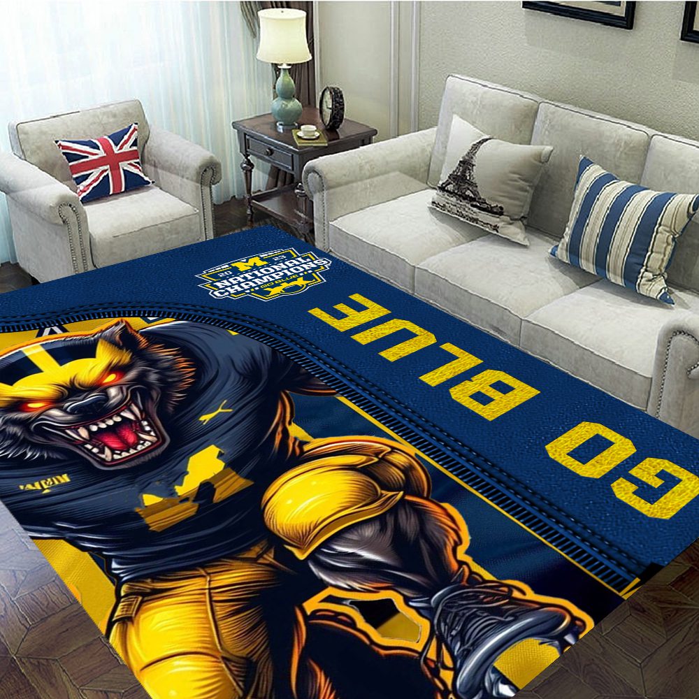 Michigan-Wolverines-Football-Rectangular-Rug-Floor-Decor-GRR1119 Michigan Wolverines Football Rectangular Rug Floor Decor GRR1119