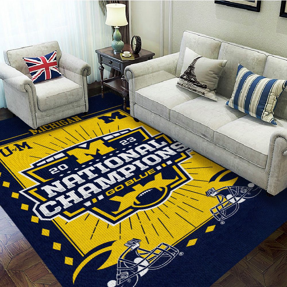 Michigan-Wolverines-Football-Rectangular-Rug-Floor-Decor-GRR1121 Michigan Wolverines Football Rectangular Rug Floor Decor GRR1121