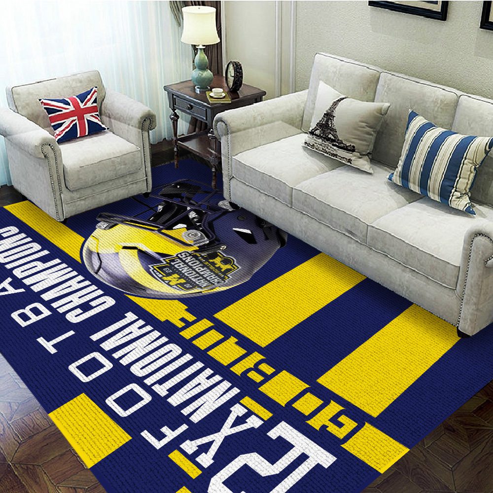 Michigan-Wolverines-Football-Rectangular-Rug-Floor-Decor-GRR1122 Michigan Wolverines Football Rectangular Rug Floor Decor GRR1122