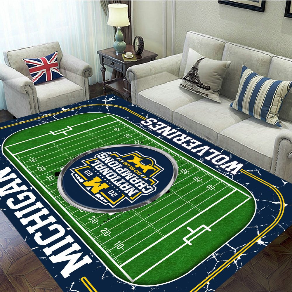 Michigan-Wolverines-Football-Rectangular-Rug-Floor-Decor-GRR1124 Michigan Wolverines Football Rectangular Rug Floor Decor GRR1124