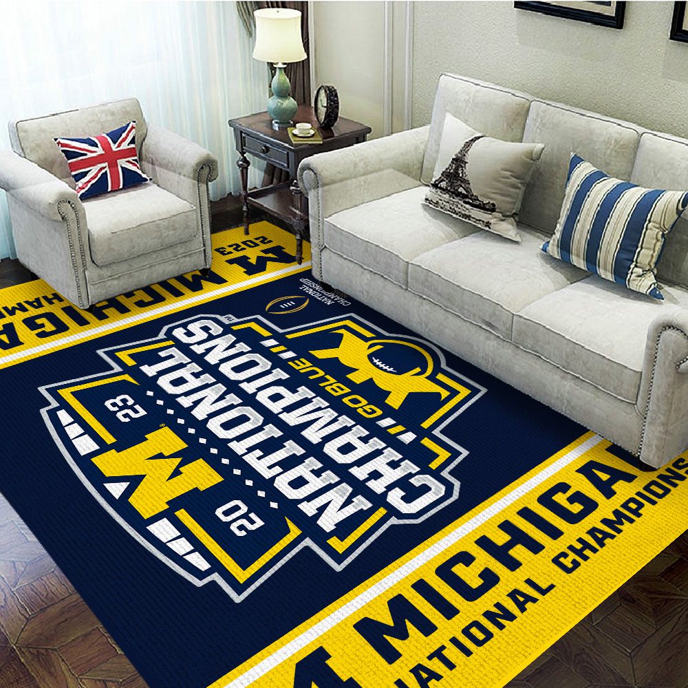 Michigan-Wolverines-Football-Rectangular-Rug-Floor-Decor-GRR1125 Michigan Wolverines Football Rectangular Rug Floor Decor GRR1125