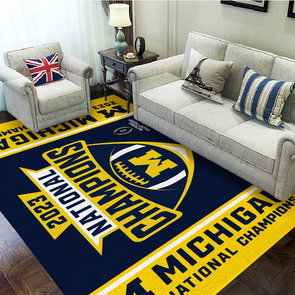 Michigan-Wolverines-Football-Rectangular-Rug-Floor-Decor-GRR1130 Michigan Wolverines Football Rectangular Rug Floor Decor GRR1130