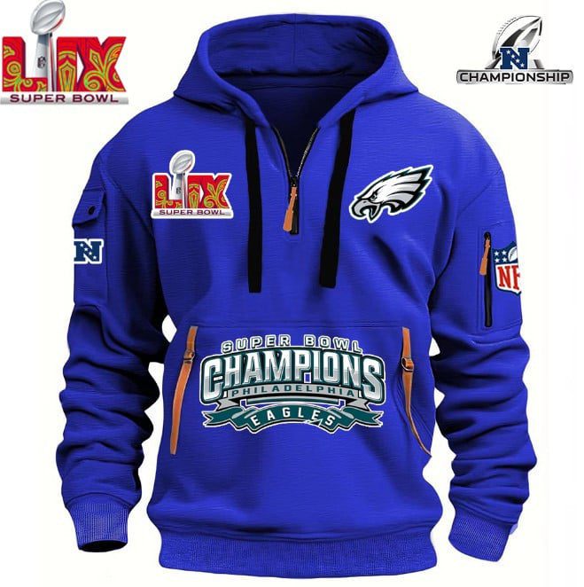 NFL-Super-Bowl-LIX-2025-Champion-Philadelphia-Eagles-Hoodie-Half-Zipper-PQH1000-1
