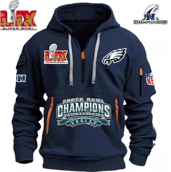 NFL-Super-Bowl-LIX-2025-Champion-Philadelphia-Eagles-Hoodie-Half-Zipper-PQH1000-2