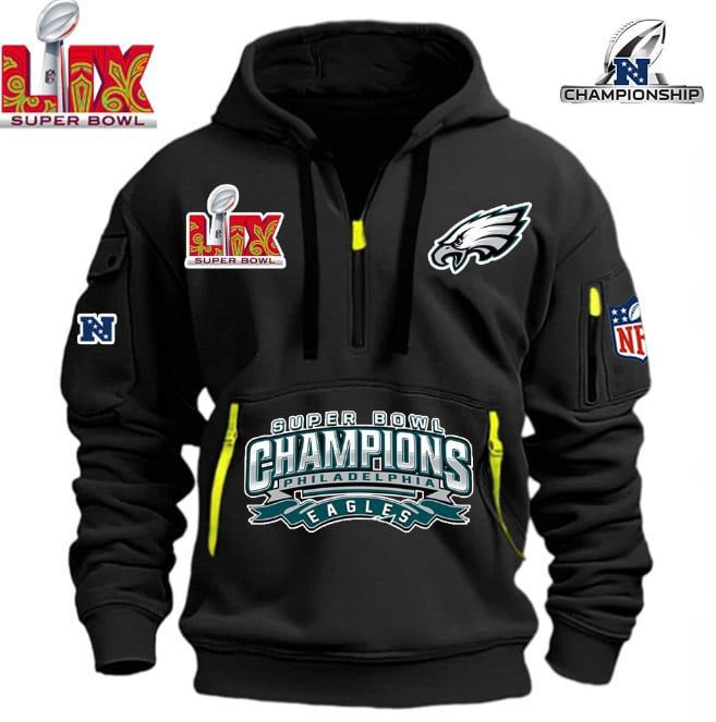 NFL-Super-Bowl-LIX-2025-Champion-Philadelphia-Eagles-Hoodie-Half-Zipper-PQH1000-3