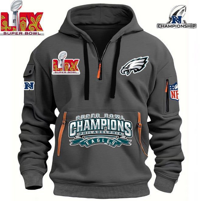 NFL-Super-Bowl-LIX-2025-Champion-Philadelphia-Eagles-Hoodie-Half-Zipper-PQH1000-5