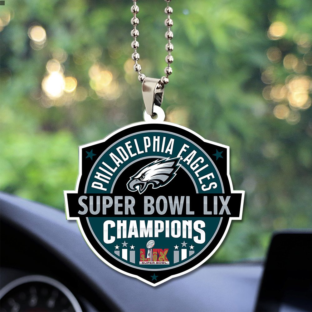 Philadelphia-Eagles-Honor-Champion-Super-Bowl-LIX-2025-Custom-Shape-2-sided-Acrylic-Car-Ornament-ESB1011 Philadelphia Eagles Honor Champion Super Bowl LIX 2025 Custom Shape 2-sided Acrylic Car Ornament ESB1011