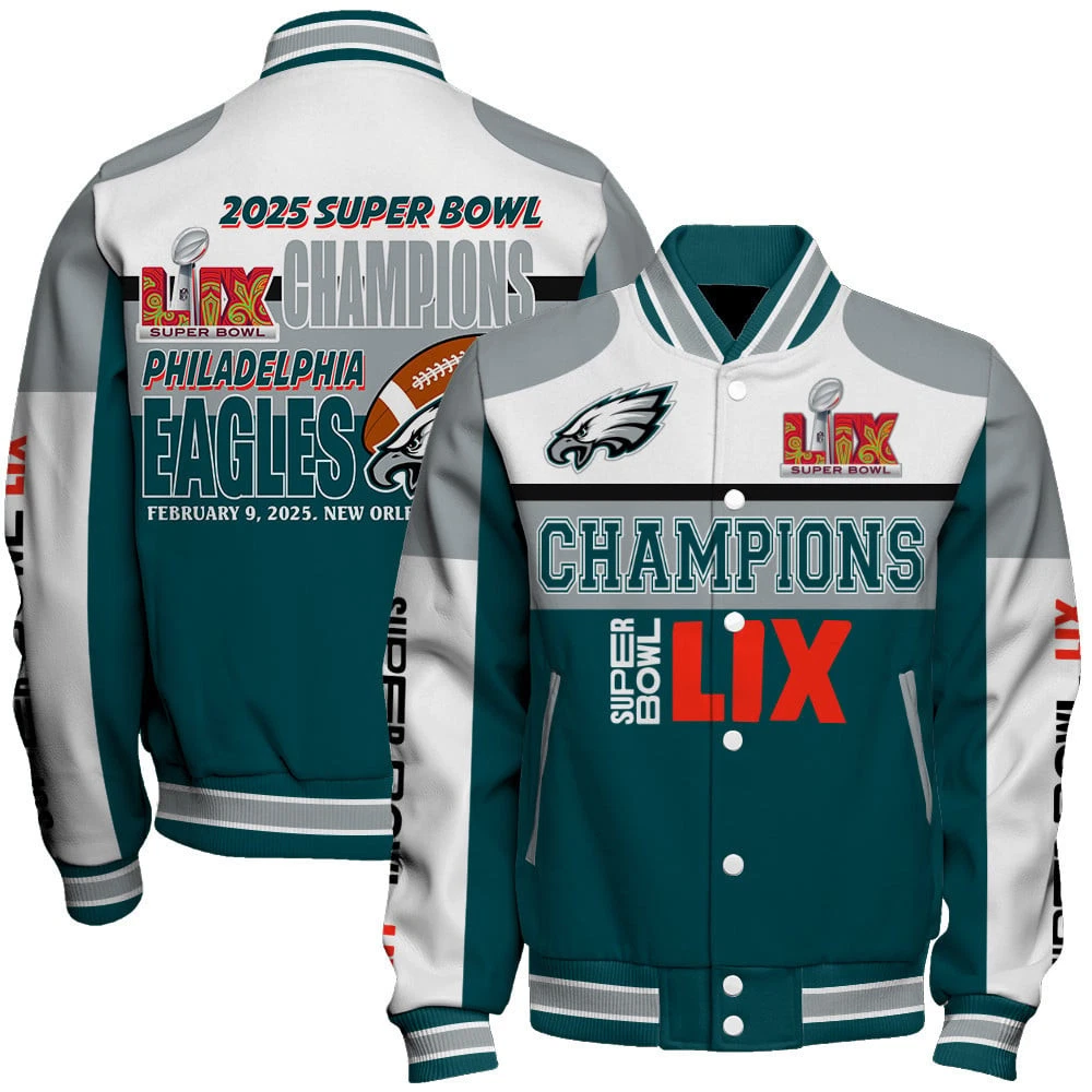 Philadelphia Eagles Super Bowl LIX 2025 Winning Spirit Varsity Jacket Baseball Jacket EBC1004