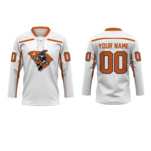 ECHL Greenville Swamp Rabbits Personalized White Lace Hockey Jersey