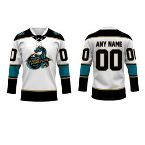 ECHL Tahoe Knight Monsters Personalized White Lace Hockey Jersey