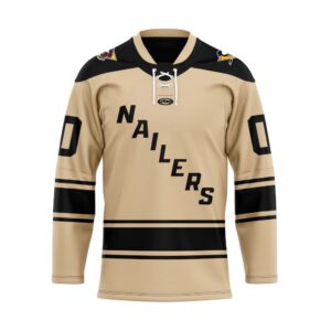 ECHL Wheeling Nailers Personalized Alternate Lace Hockey Jersey