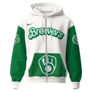 Milwaukee Brewers MLB x St. Patrick's Day Limited Edition Performance Zip Hoodie 2025
