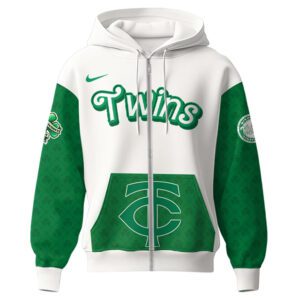 Minnesota Twins MLB x St. Patrick's Day Limited Edition Performance Zip Hoodie 2025