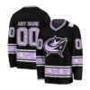 NHL Columbus Blue Jackets Special Black Hockey Fight Cancer V-neck Hockey Jersey FHJ301