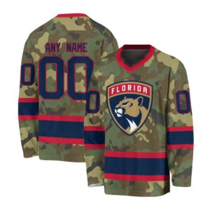 NHL Florida Panthers Special Camo Design V-neck Hockey Jersey FHJ302