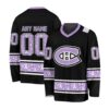 NHL Montreal Canadiens Special Black Hockey Fight Cancer V-neck Hockey Jersey FHJ301