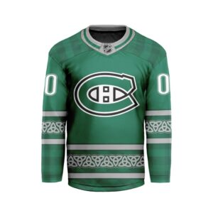 NHL Montreal Canadiens Special Design For St.Patrick's Day Hockey Jersey Collar Logo FHC1003