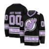 NHL New Jersey Devils Special Black Hockey Fight Cancer V-neck Hockey Jersey FHJ301