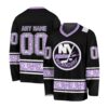 NHL New York Islanders Special Black Hockey Fight Cancer V-neck Hockey Jersey FHJ301