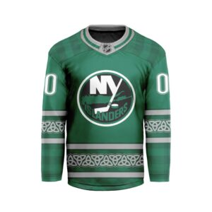 NHL New York Islanders Special Design For St.Patrick's Day Hockey Jersey Collar Logo FHC1003