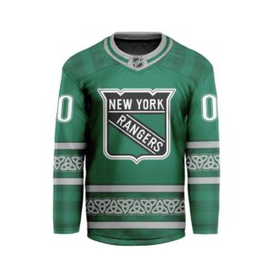NHL New York Rangers Special Design For St.Patrick's Day Hockey Jersey Collar Logo FHC1003