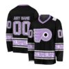 NHL Philadelphia Flyers Special Black Hockey Fight Cancer V-neck Hockey Jersey FHJ301