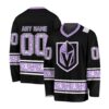 NHL Vegas Golden Knights Special Black Hockey Fight Cancer V-neck Hockey Jersey FHJ301