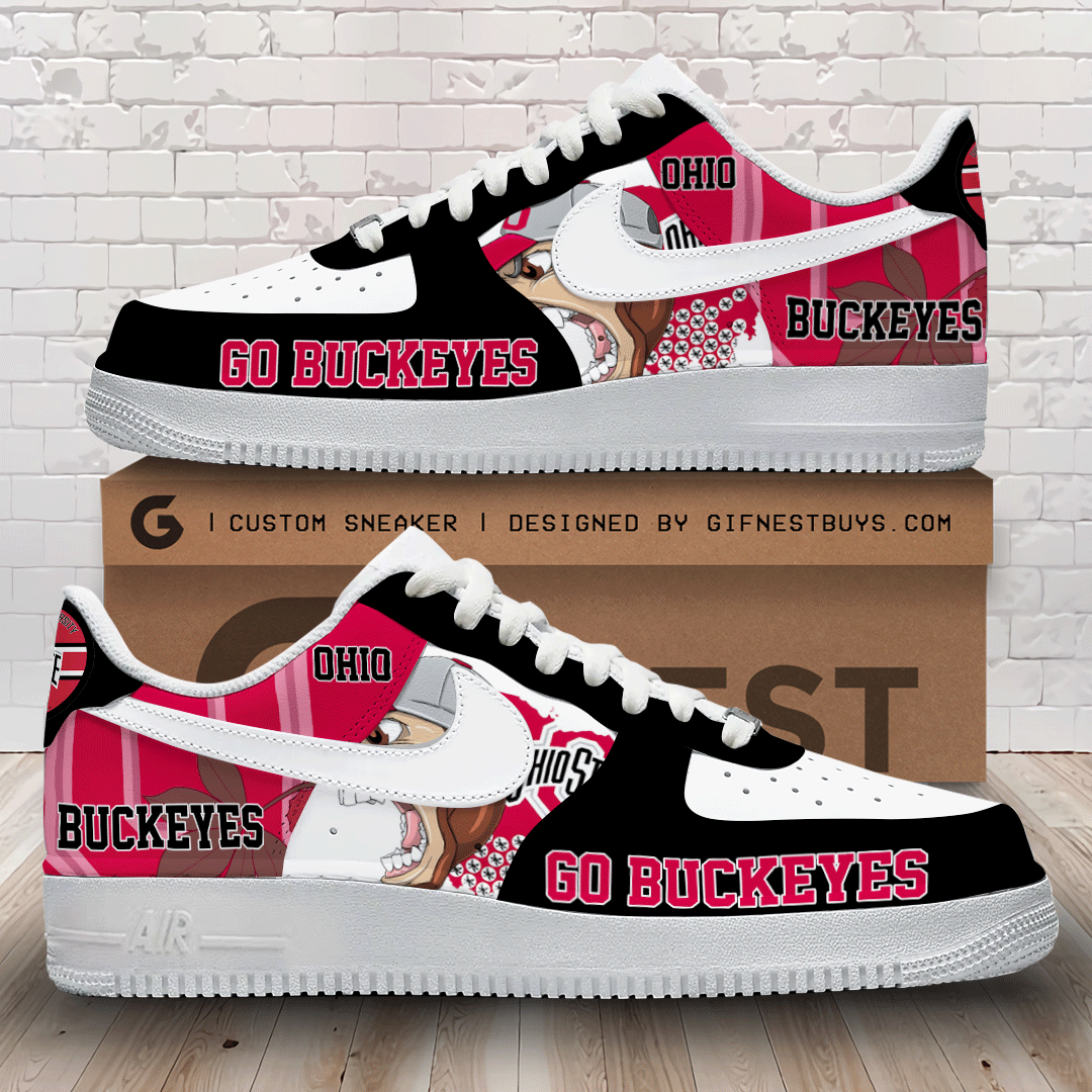 Ohio-State-Buckeyes-Football-AF1-Sneaker-NCT1025 Ohio State Buckeyes Football AF1 Sneaker NCT1025