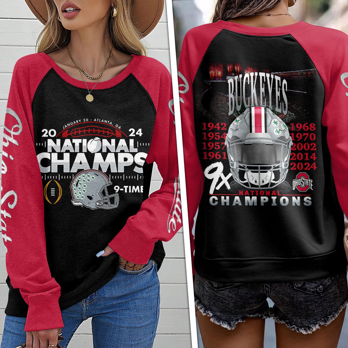 Ohio-State-Buckeyes-Football-Round-Neck-Raglan-Sleeve-Sweatshirt-NCT1043 Ohio State Buckeyes Football Round Neck Raglan Sleeve Sweatshirt NCT1043