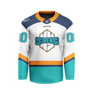 PWHL New York Sirens Personalized 2024-2025 Away Hockey Jersey Collar Logo