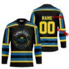 Personalized Black Born To Drink Corona Extra and Play Lace Hockey Jersey