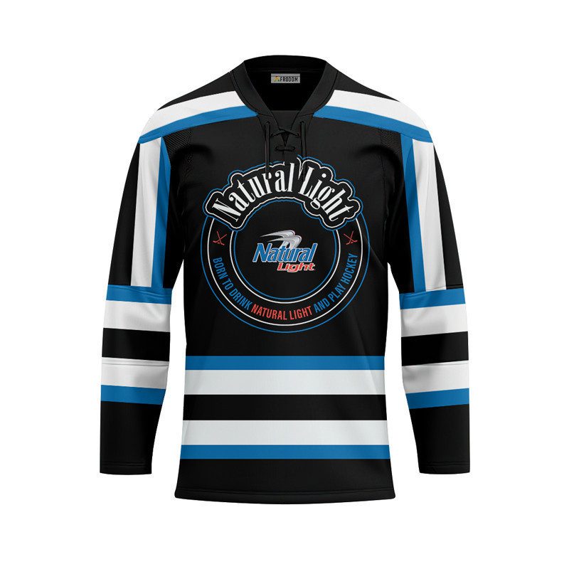 Personalized-Black-Born-To-Drink-Natural-Light-and-Play-Lace-Hockey-Jersey-1