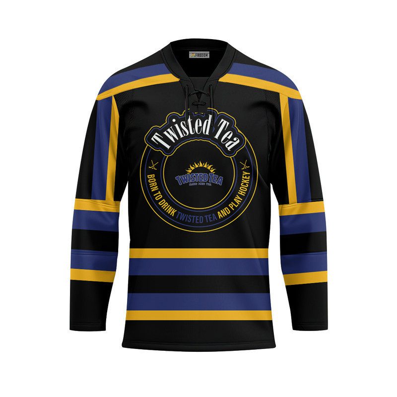 Personalized-Black-Born-To-Drink-Twisted-Tea-and-Play-Lace-Hockey-Jersey-1