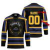 Personalized Black Born To Drink Twisted Tea and Play Lace Hockey Jersey