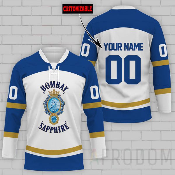 Personalized-Bombay-Sapphire-Lace-Hockey-Jersey Personalized Bombay Sapphire Lace Hockey Jersey