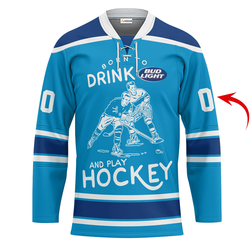 Personalized-Born-To-Drink-Bud-Light-and-Play-Lace-Hockey-Jersey-1