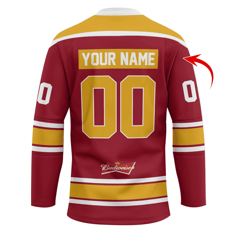 Personalized-Born-To-Drink-Budweiser-and-Play-Lace-Hockey-Jersey-2