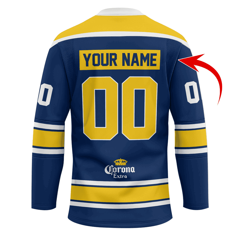 Personalized-Born-To-Drink-Corona-Extra-and-Play-Lace-Hockey-Jersey-2