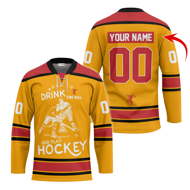 Personalized-Born-To-Drink-Fireball-Whiskey-and-Play-Lace-Hockey-Jersey Personalized Born To Drink Fireball Whiskey and Play Lace Hockey Jersey