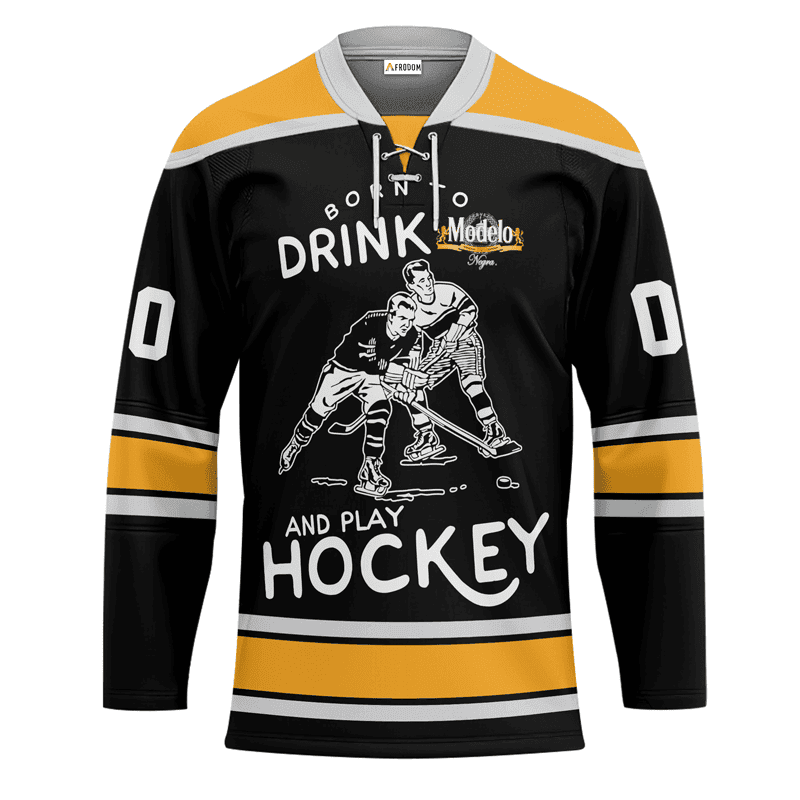 Personalized-Born-To-Drink-Modelo-Beer-and-Play-Lace-Hockey-Jersey-1