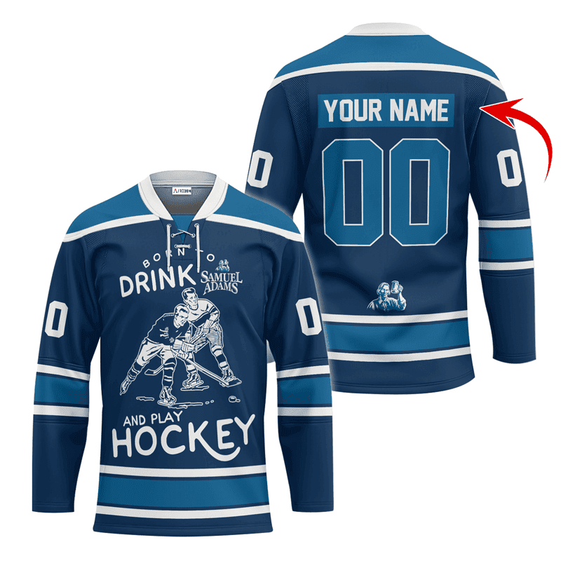 Personalized-Born-To-Drink-Samuel-Adams-and-Play-Lace-Hockey-Jersey Personalized Born To Drink Samuel Adams and Play Lace Hockey Jersey