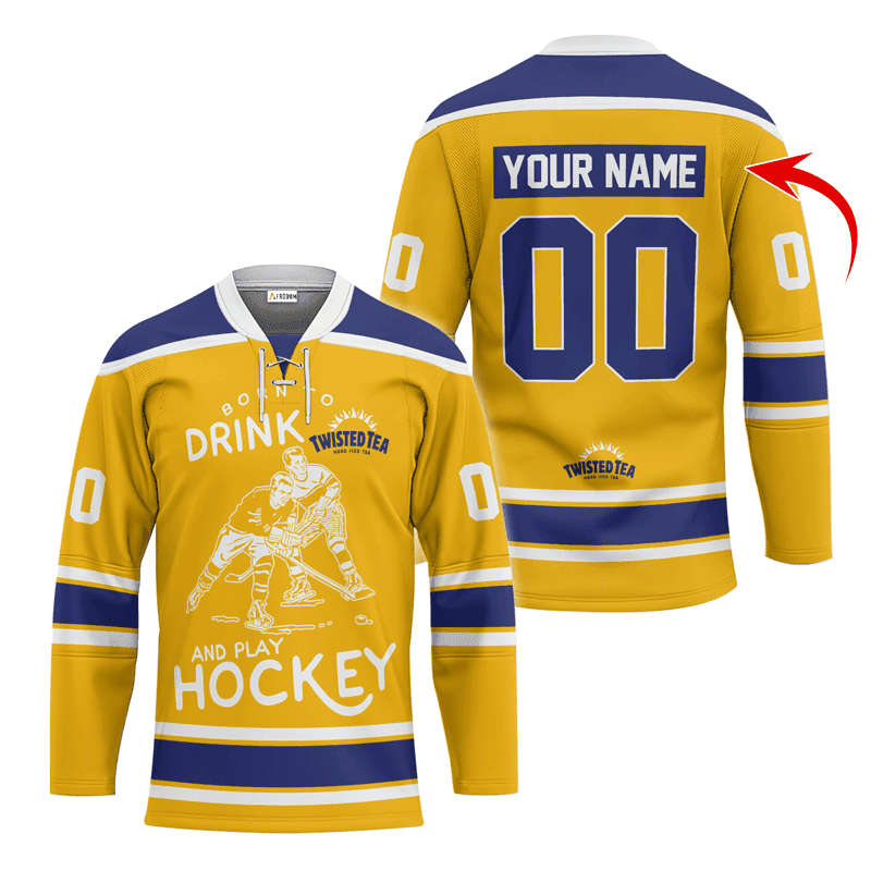 Personalized-Born-To-Drink-Twisted-Tea-and-Play-Lace-Hockey-Jersey Personalized Born To Drink Twisted Tea and Play Lace Hockey Jersey