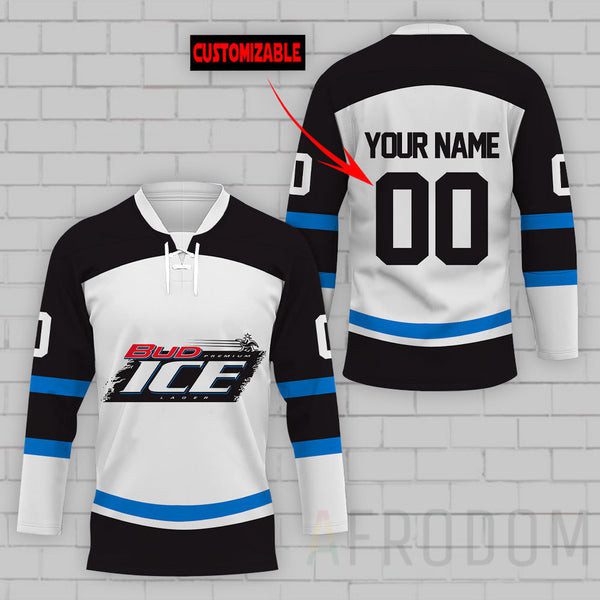 Personalized-Bud-Ice-Lace-Hockey-Jersey Personalized Bud Ice Lace Hockey Jersey