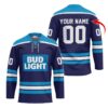 Personalized Bud Light Blue Lace Hockey Jersey